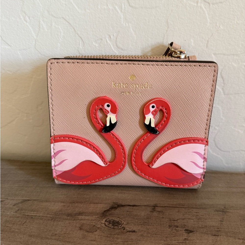 Kate Spade Pink Flamingo Wallet (By the Pool Flamingo Adalyn)